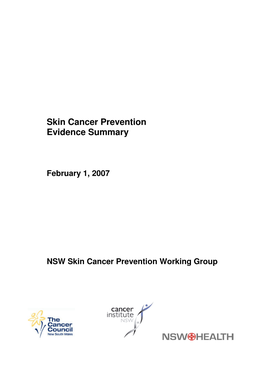 Skin Cancer Prevention Evidence Summary