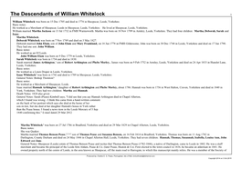 The Descendants of William Whitelock 1