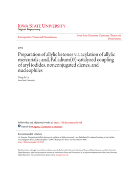 Preparation of Allylic Ketones Via Acylation of Allylic Mercurials ; And