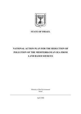 State of Israel National Action Plan for the Reduction of Pollution of the M