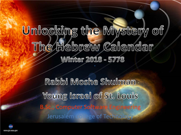 Understanding the Hebrew Calendar