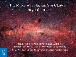 Anja Feldmeier (Germany): the Milky Way Nuclear Star Cluster Beyond 1 Pc