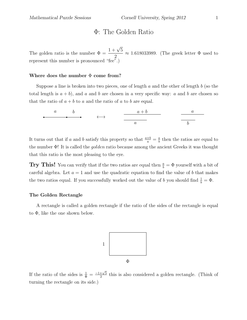 The Golden Ratio