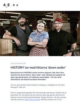 HISTORY Tar Med Tittarna 'Down Under'