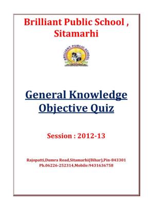 General Knowledge Objective Quiz