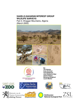 SAHELO-SAHARAN INTEREST GROUP WILDLIFE SURVEYS Part 4: Ahaggar Mountains, Algeria (March 2005)