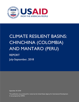 Climate Resilient Basins: Chinchina (Colombia)