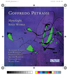 Goffredo Petrassi Monologhi Solo Works