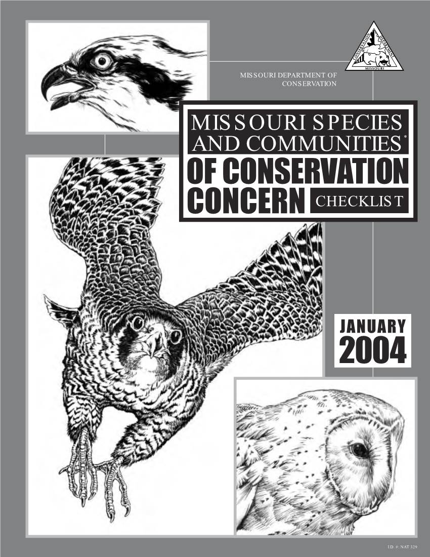 Missouri Species and Communities of Conservation Concern Checklist
