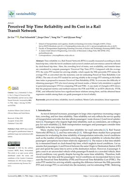 Perceived Trip Time Reliability and Its Cost in a Rail Transit Network