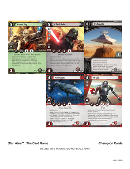 Star Wars™: the Card Game Champion Cards