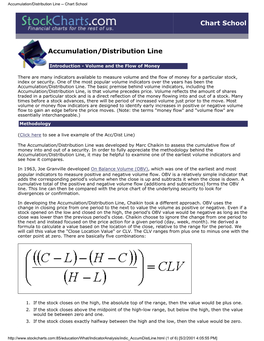 Accumulation/Distribution Line -- Chart School