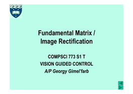 Fundamental Matrix / Image Rectification
