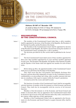 Institutional Act on the Constitutional Council