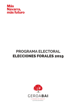Programa Electoral Elecciones Forales 2019 Índice