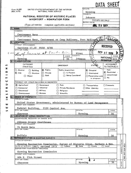 Cantonment Reno National Register Form Size