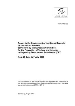 Report to the Government of the Slovak Republic