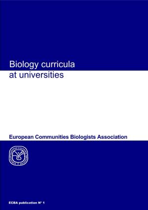 Biology Curricula at Universities
