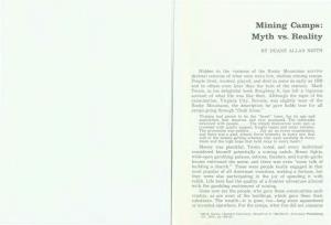 Mining Camps: Myth Vs