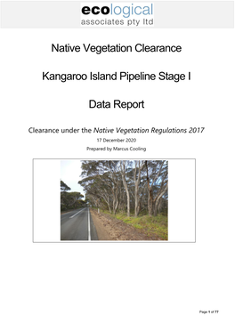 Native Vegetation Clearance Kangaroo Island Pipeline Stage I