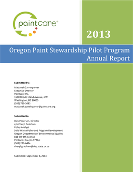 2013 Annual Report Addresses Each of These Areas