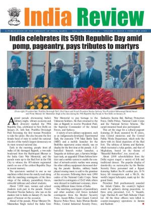 India Celebrates Its 59Th Republic Day Amid Pomp, Pageantry, Pays Tributes to Martyrs