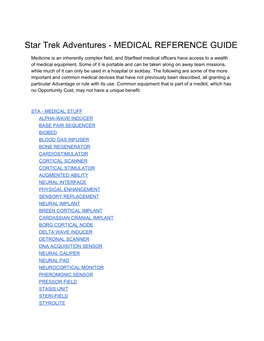 Medical Reference Guide