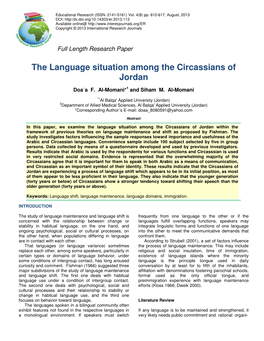 The Language Situation Among the Circassians of Jordan