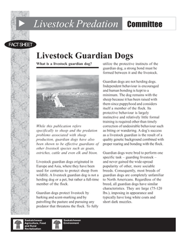 Livestock Guardian Dogs, 2003