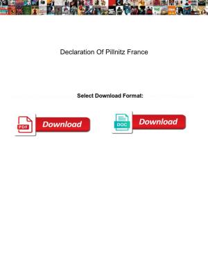 Declaration of Pillnitz France