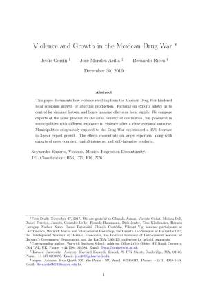 Violence and Growth in the Mexican Drug War ∗