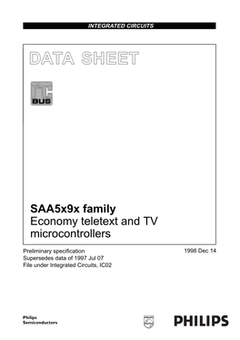 Saa5x9x Family Economy Teletext and TV Microcontrollers