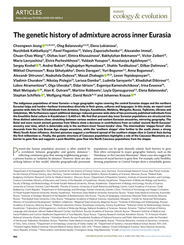 The Genetic History of Admixture Across Inner Eurasia