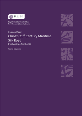 China's 21St Century Maritime Silk Road