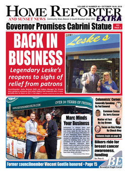 Governor Promises Cabrini Statue PAGE 2 BACK IN