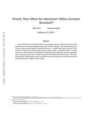 Pwned: How Often Are Americans' Online Accounts Breached?