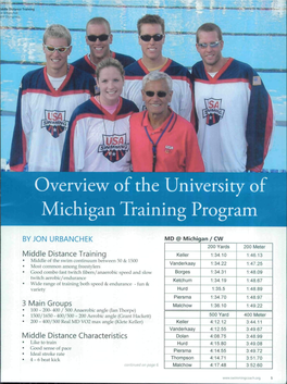 Overview of the University of Michigan Training Program