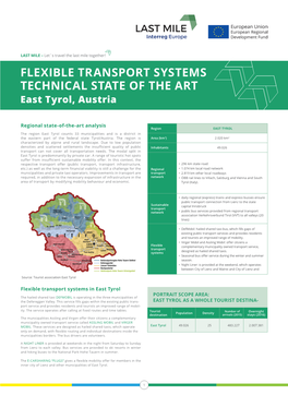 FLEXIBLE TRANSPORT SYSTEMS TECHNICAL STATE of the ART East Tyrol, Austria