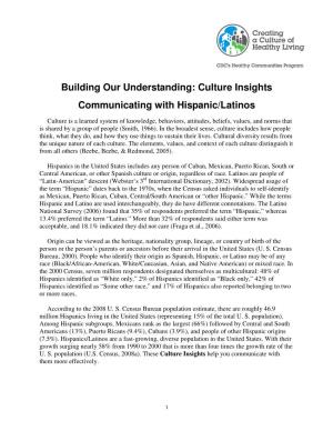 Communicating with Hispanic/Latinos
