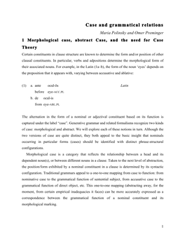 Case and Grammatical Relations