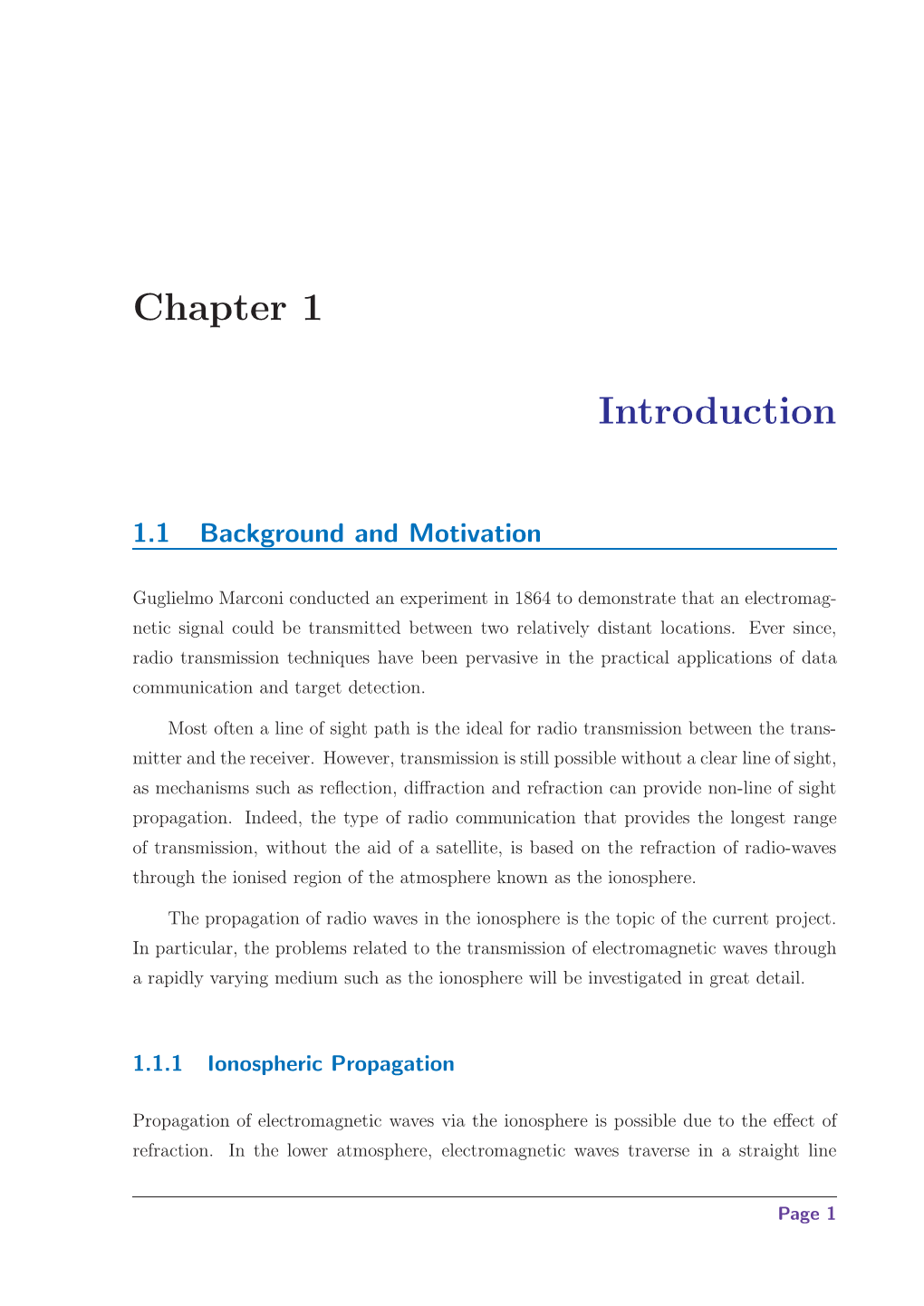 Chapter 1 Introduction to Combat the Eﬀect of Fading Needs to Be Developed, Especially for Application in OTHR Systems