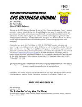 USAF Counterproliferation Center CPC Outreach Journal #103