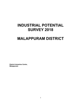 Industrial Potential Survey 2018 Malappuram District