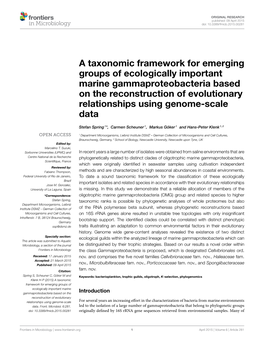 A Taxonomic Framework for Emerging Groups of Ecologically Important
