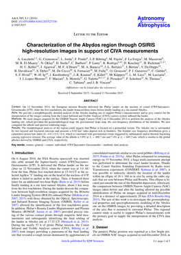 Characterization of the Abydos Region Through OSIRIS High-Resolution Images in Support of CIVA Measurements