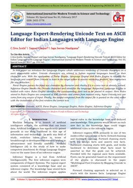 Language Expert-Rendering Unicode Text on ASCII Editor for Indian Languages with Language Engine