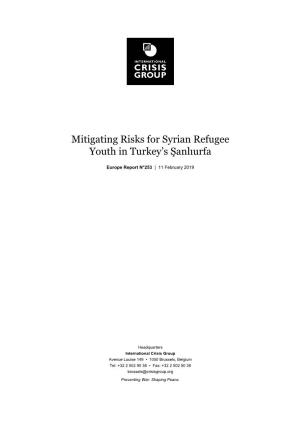 Mitigating Risks for Syrian Refugee Youth in Turkey's Şanlıurfa