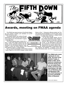 Awards, Meeting on FWAA Agenda