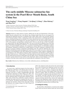 The Early-Middle Miocene Submarine Fan System in the Pearl River Mouth Basin, South China Sea