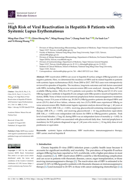 High Risk of Viral Reactivation in Hepatitis B Patients with Systemic Lupus Erythematosus